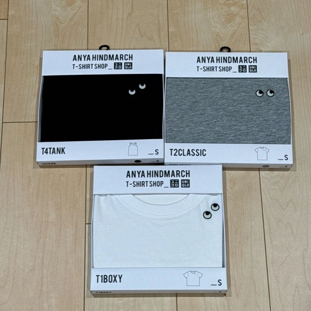 3 UNIQLO ANYA HINDMARCH T2CLASSIC T4tank T1boxy Tank Top T Shirt Japan S USA Xs